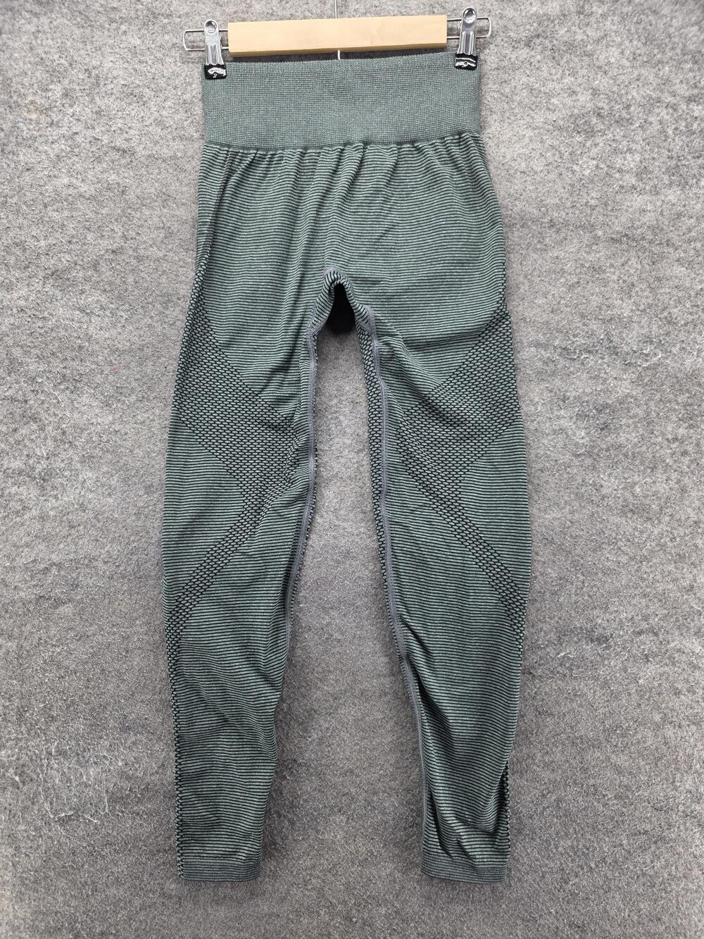 Gymshark Leggings Womens XS Green Ankle High Rise Seamless Polyamide Spandex